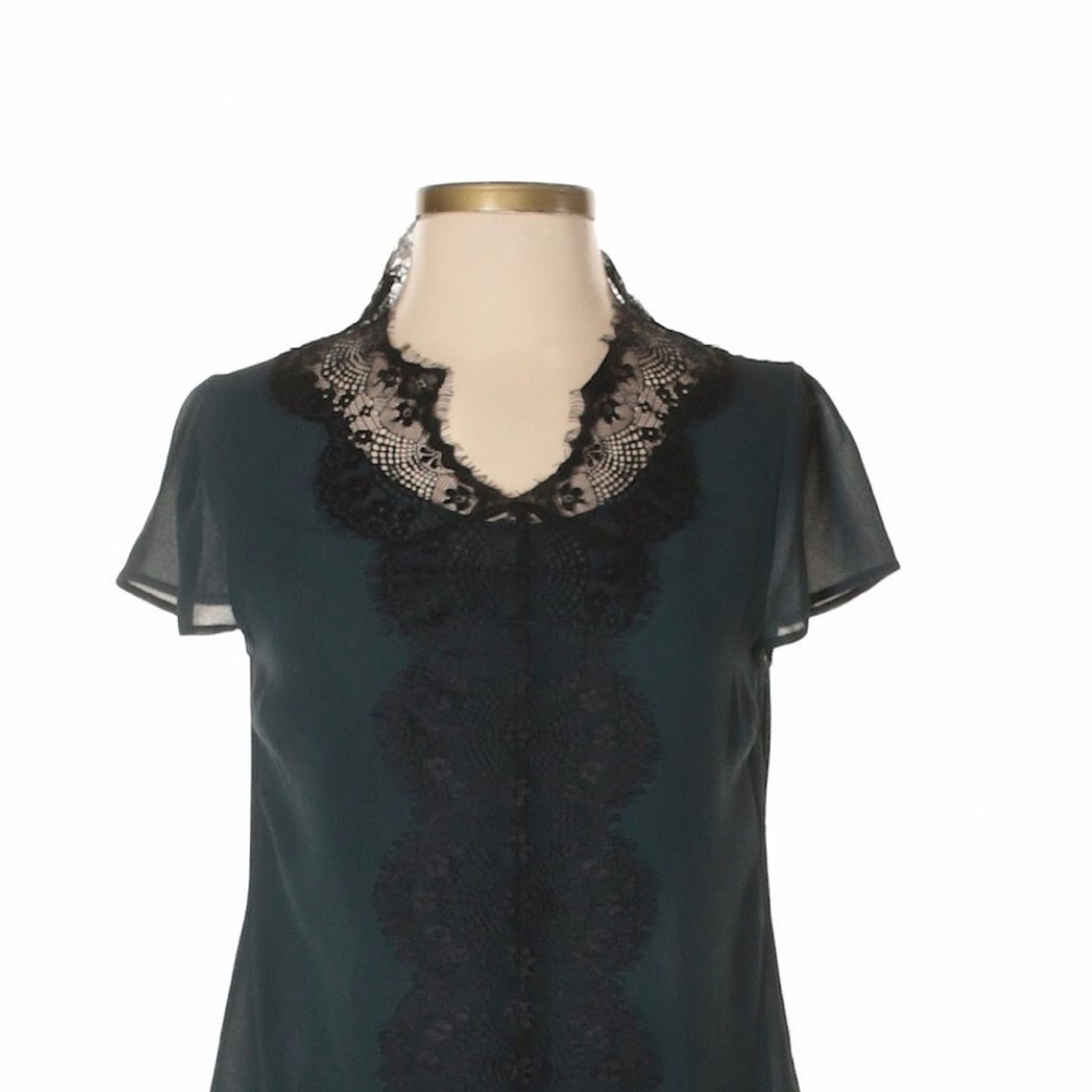TED BAKER LONDON Green Lace Blouse